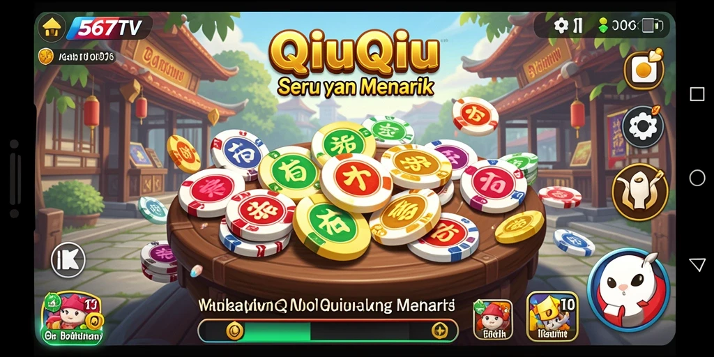 Screenshot gameplay menampilkan kartu QiuQiu yang menarik dan antarmuka pengguna yang intuitif.