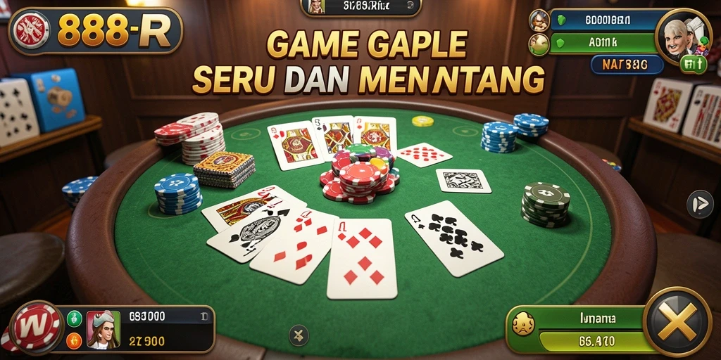 Tampilan gameplay Gaple yang seru dan interaktif di 888R.