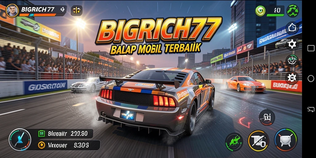Gameplay balap mendebarkan di BIGRICH77 dengan aksi kecepatan tinggi.