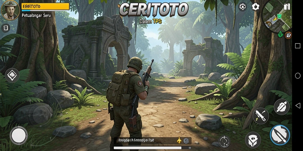 Tampilan gameplay seru dalam aksi tembak-menembak.