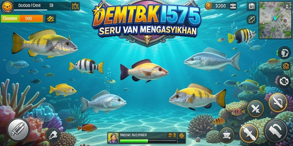 Tampilan gameplay seru DELTA575 dalam menembak ikan.