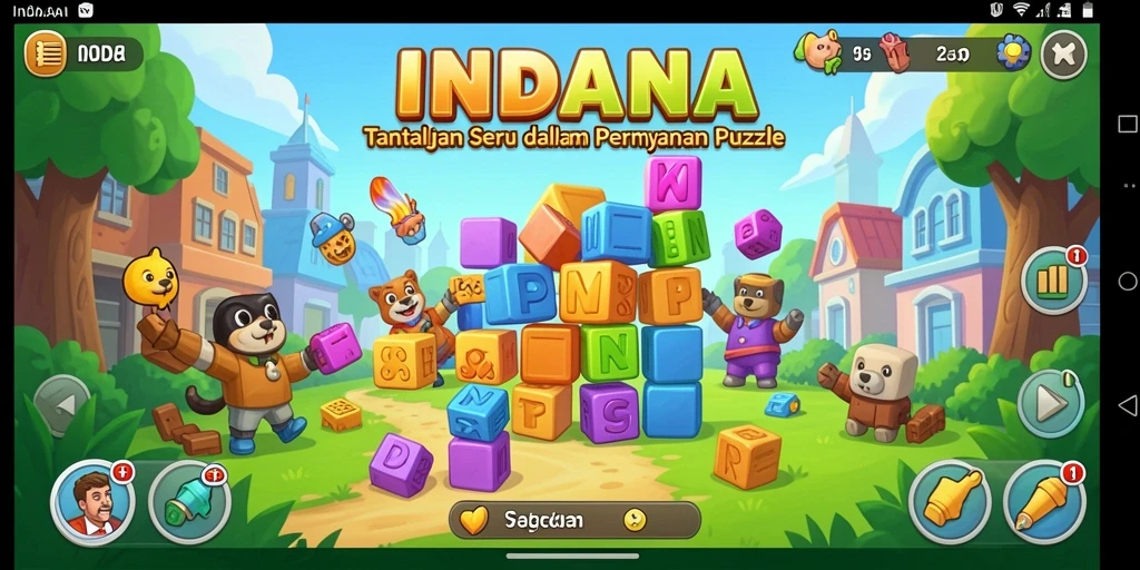 Tampilan gameplay INDAAA dengan berbagai tantangan puzzle seru.