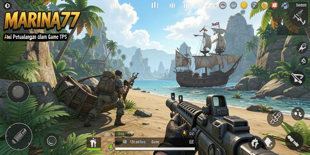Tangkapan layar MARINA77 menampilkan aksi seru dalam gameplay TPS.