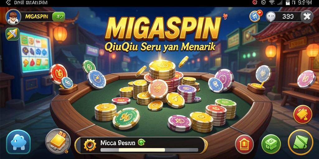 Tampilan gameplay MIGASPIN yang mengasyikkan dan seru.