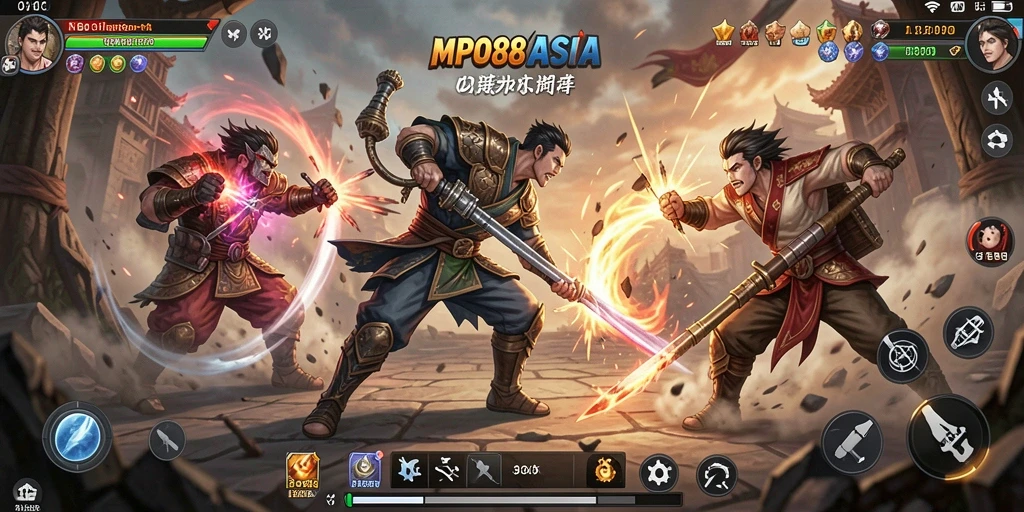 Screenshot gameplay MPO88ASIA yang menampilkan pertarungan epik.