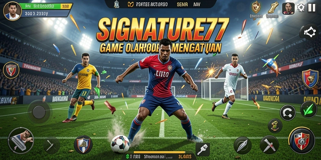 Screenshot SIGNATURE77 menampilkan pertandingan olahraga yang intens dan seru.