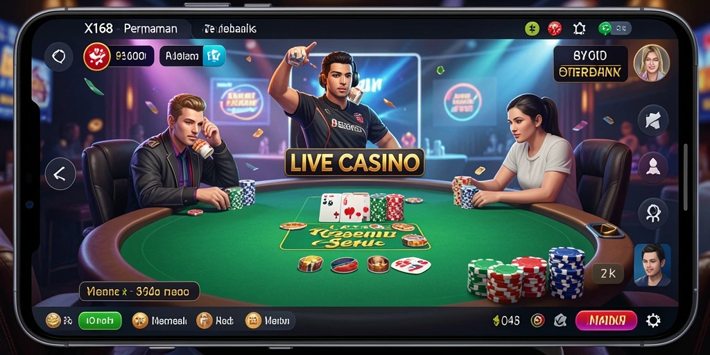 Tampilan menarik dari permainan Live Casino di X168.