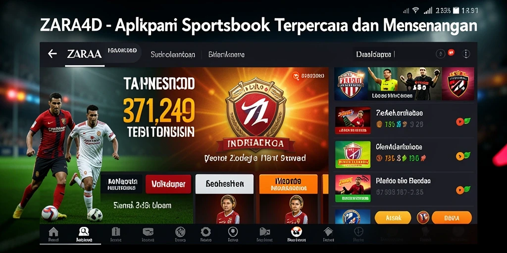 Screenshot gameplay utama dari ZARA4D yang menunjukkan antarmuka Sportsbook.